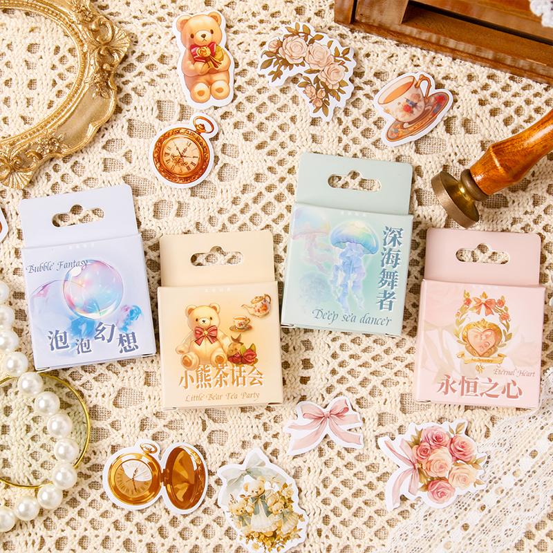 46 pcs Kawaii Fairy Tale World Decorative Boxed Stickers Scrapbooking Label Diary Sticker Stationery Album Phone Journal Planner