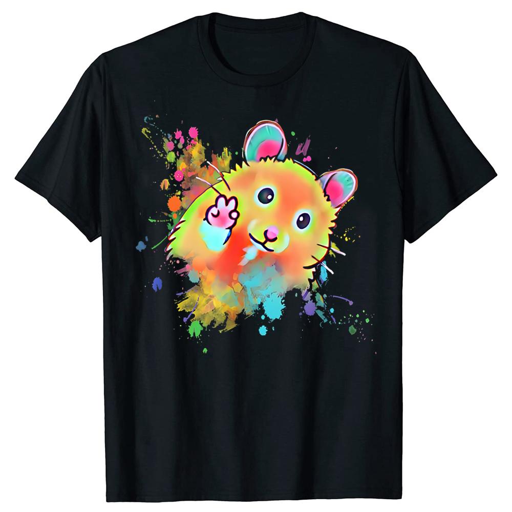 

Funny Hamster Graphic 100% Cotton T-shirts Men Women s Fashion Print Tshirt Loose Oversized Streetwear Hip Hop Unisex T Shirt... 5XL різнокольоровий