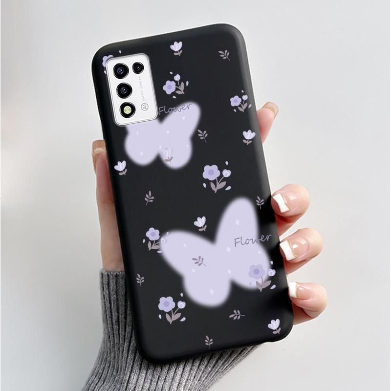 Phone Case For ZTE Libero 5G III A202ZT / Libero 5G II A103ZT Casing Fashion Butterfly Flower Black Soft TPU Case Silicone Cover