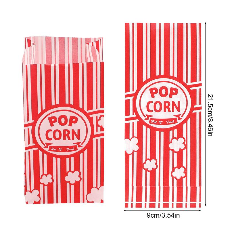 10/50Pcs Popcorn Bags Packaging Bucket Snack Treats Container Wedding Birthday Party Movie Night Supplies Carnival Food Bag Box