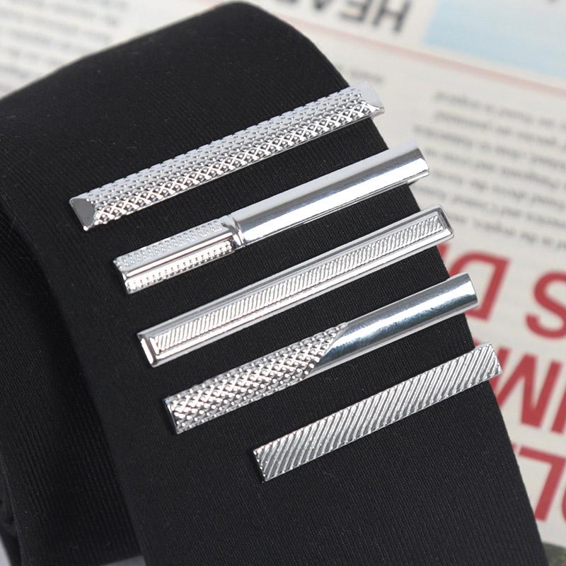 Necktie Accessories Metal Tie Clips Silver Color Jewelry Fashion Clips Pin Clasp Clamp Wedding Gifts Classic Tie Clips for Men