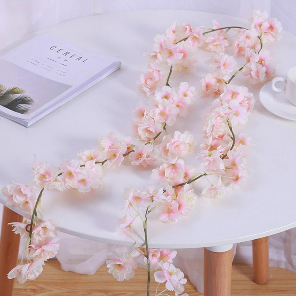 Artificial Flower Sakura Vine Wedding Outdoor Garden Roses Arch Home Room Party Decora Festival Bridal Fake Silk Scrapbook Plant