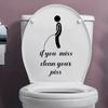 3 Pcs Funny Toilet Stickers, If You Miss Clean Your Piss Funny Decals, Wall Art Sign Decor, Removable Toilet Seat Quote Murals for Toilet WC Restroom