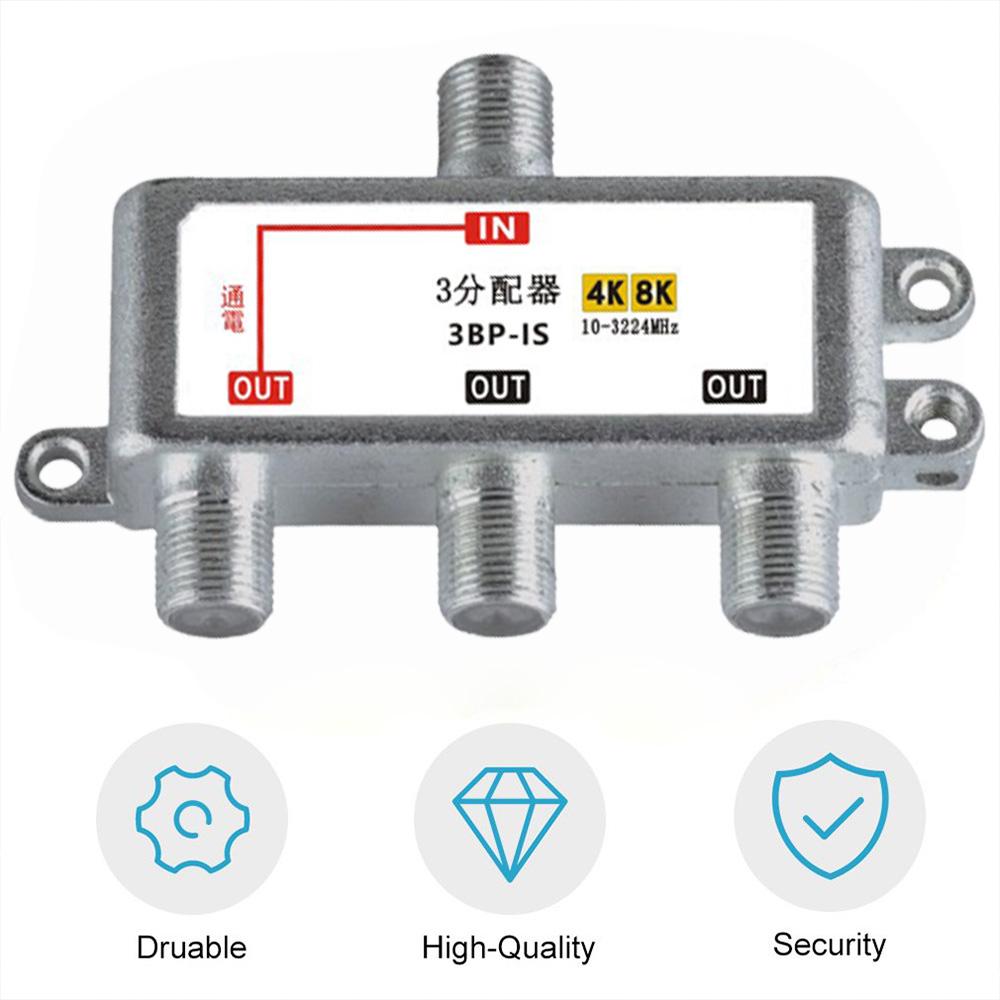 10-3224MHz 3 in 1 Satellite Splitter 3 Way TV Cable Signal Mixer 4K8K SAT/ANT Diplexer Satellite Separation RF Dropshipping