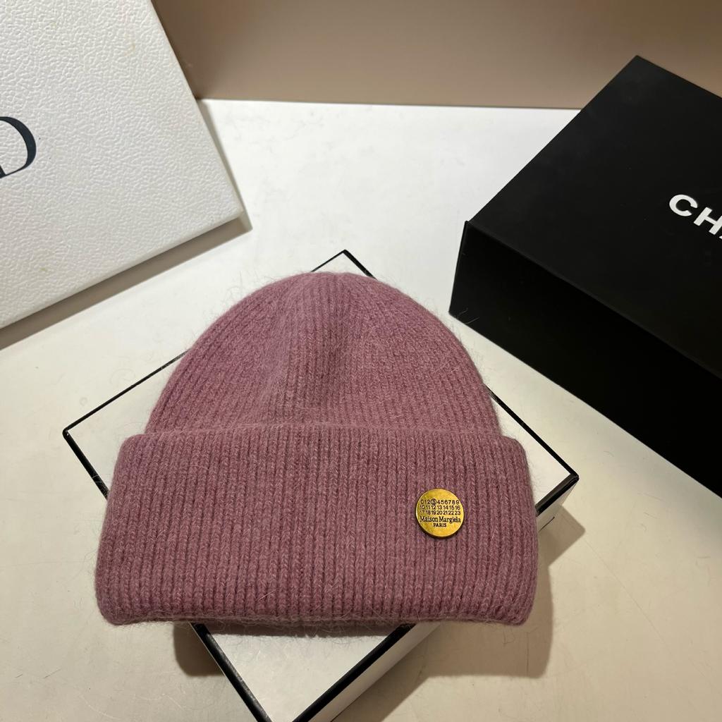 Winter High-Quality Rabbit Fur Knitted Hat Northern Cold Warm Soft Waxy Ear Protection Wool Hat Simple Cold Hat