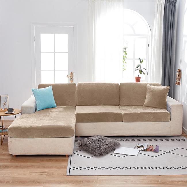 Sofa Seat Cover, Velvet, Beige, Coffee With Milk 50-65Cm