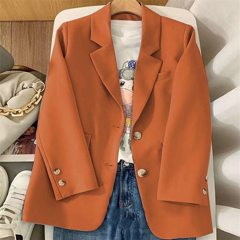 

Casual versatile spring and autumn new casual versatile high-end design temperament popular suit XXXL оранжевый