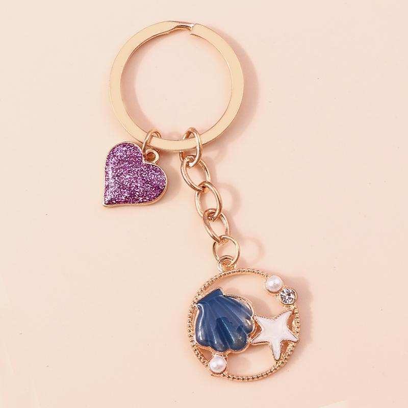 Aihua Cute Keychain Y2K Summer Beach Pearl Shell Key Chains For Women Girls Handbag Pendants Keyring Ocean Vacation Jewelry Gift