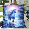 1pc Romantic Unicorn Blanket Lightweight Flannel Throw Blanket For Sofa Bed Travel Camping Livingroom Office Couch Chair Bed