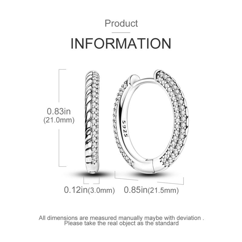 925 Sterling Copper Heart Snake Bone Pattern Cross Shell Zircon Four-pointed Star Earrings for Women Earring Fine Zircon Gifts