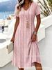 New digital printing, short-sleeved V-neck slim skirt dress creative shading skirt no