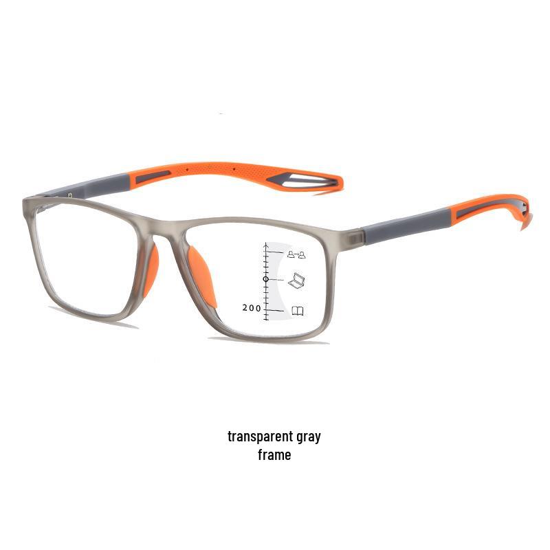 New TR90 Multifocal Progressive Sports-Style HD Reading Glasses, Anti-Blue Light, Suitable for Near and Distance Viewing