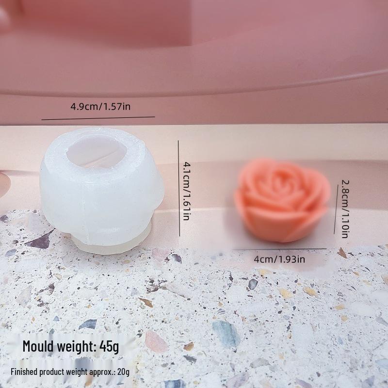 3D Rose Flower Aromatherapy Candle Silicone Mold for DIY, Baking, Plaster, & Soap Making