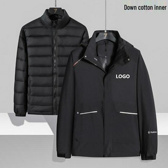 Unisex Windproof Jacket: 3-in-1 Down Cotton Outdoor Fishing Coat