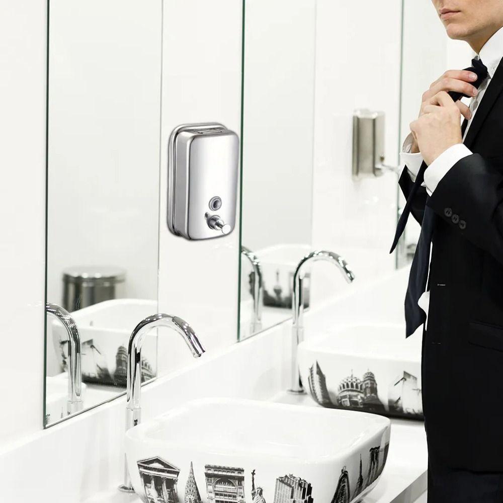 Stainless Steel Bathroom Shampoo Dispenser 500/800/1000ml Shower Gel Storage Bottle  Kitchen