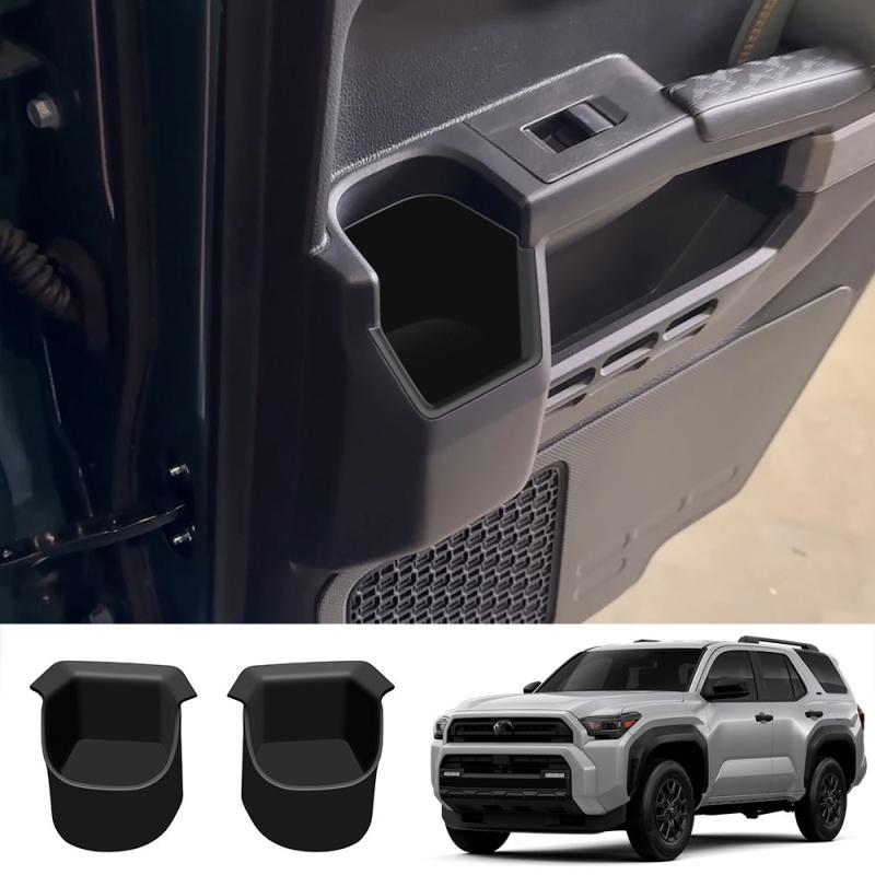 For TOYOTA 4Runner 4 Runner 2025 2026 silicone front rear third row side water cup holder storage box pad Interior Accessories
