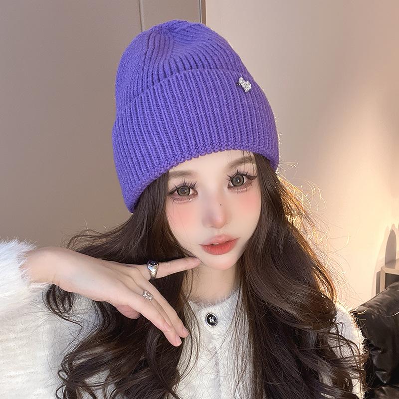 Hats for Women In Autumn and Winter Big Head Circumference Warm Knitted Hat Korean Style Versatile Ear Protection Cold Hat Couple Love Wool Hat