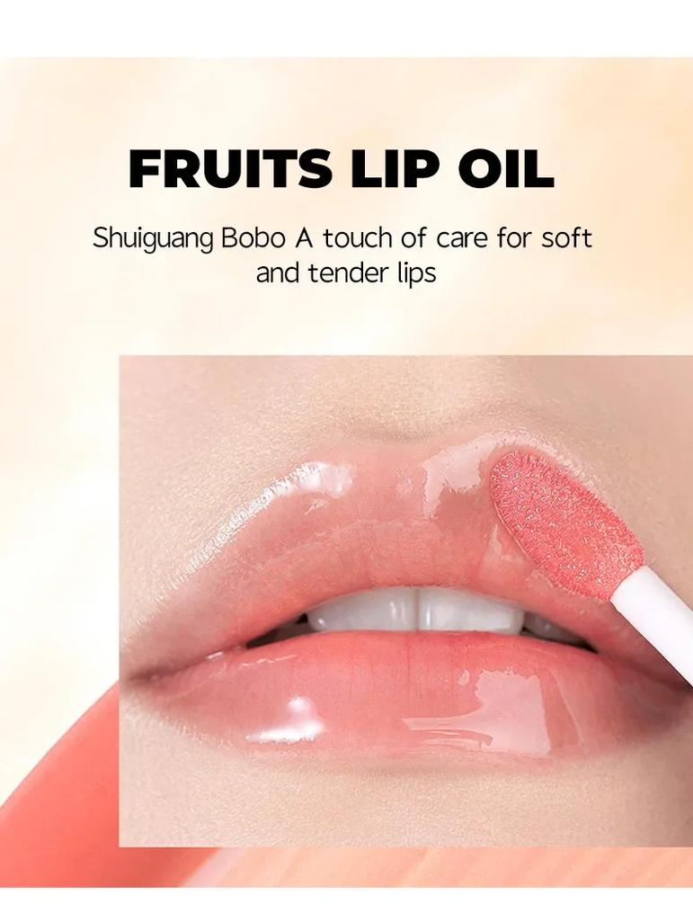 5 Colors Moisturizing Fruits Candy Lip Gloss - Pearlescent Lustrous Mirror Nude Lip with Natural Lip Oil Valentine's Day Gifts
