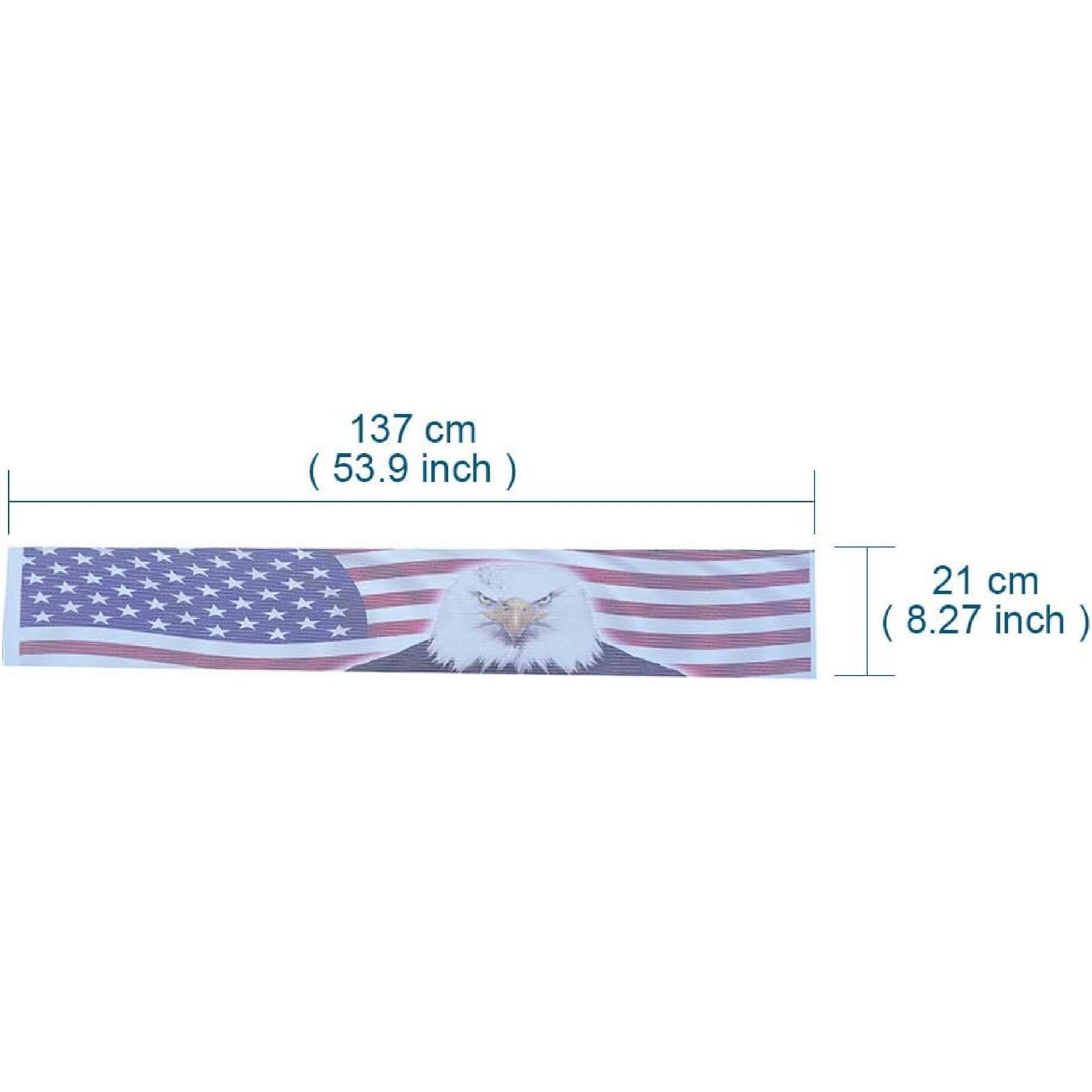 

Front Windshield Decal Vinyl Sticker Strip Windshield Shade Sun Visor Tint 53.9 x 8.27 , Eagle Flag