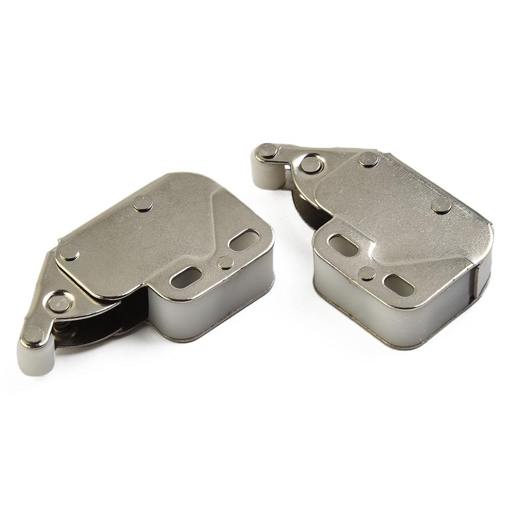 2Pcs Mini Touch Latch Automatic Spring Push Catch Bounce Lock For Cabinet Cupboard Doors Furniture Hardware Accessories