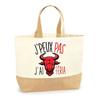 Tote Bag - PLANETEE - Feria I Can't - Natural Jute - Printed In France - Large Capacity