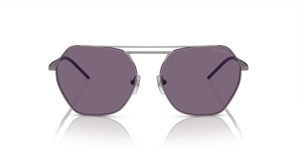 Emporio Armani Shiny Gunmetal Sunglasses Size 56 Women's EA2148,