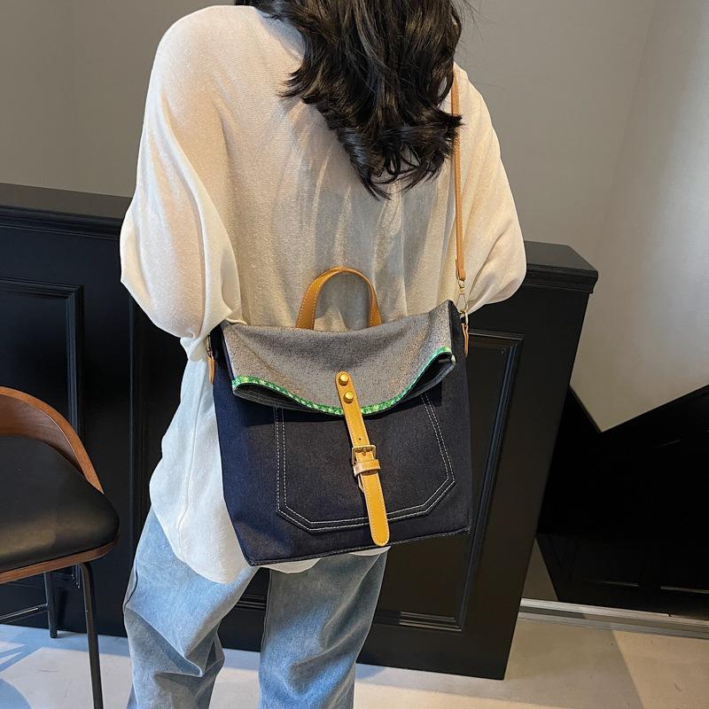 Denim Damen College Student Klassentasche Pendler Tragetasche neu große Kapazität Schulter Messenger Bag