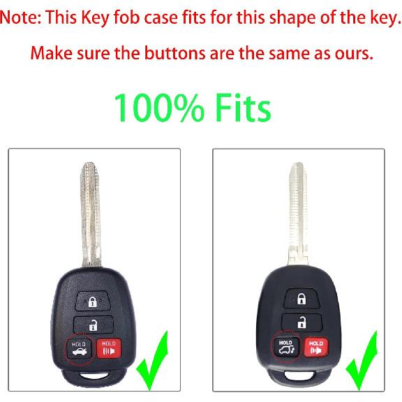 Key Fob Shell Case Replacement Fits For Toyota Camry Corolla RAV4 Highlander Tacoma Yaris Scion 2012 2013 2014 2015 2016 2017 2018  Keyless Entry