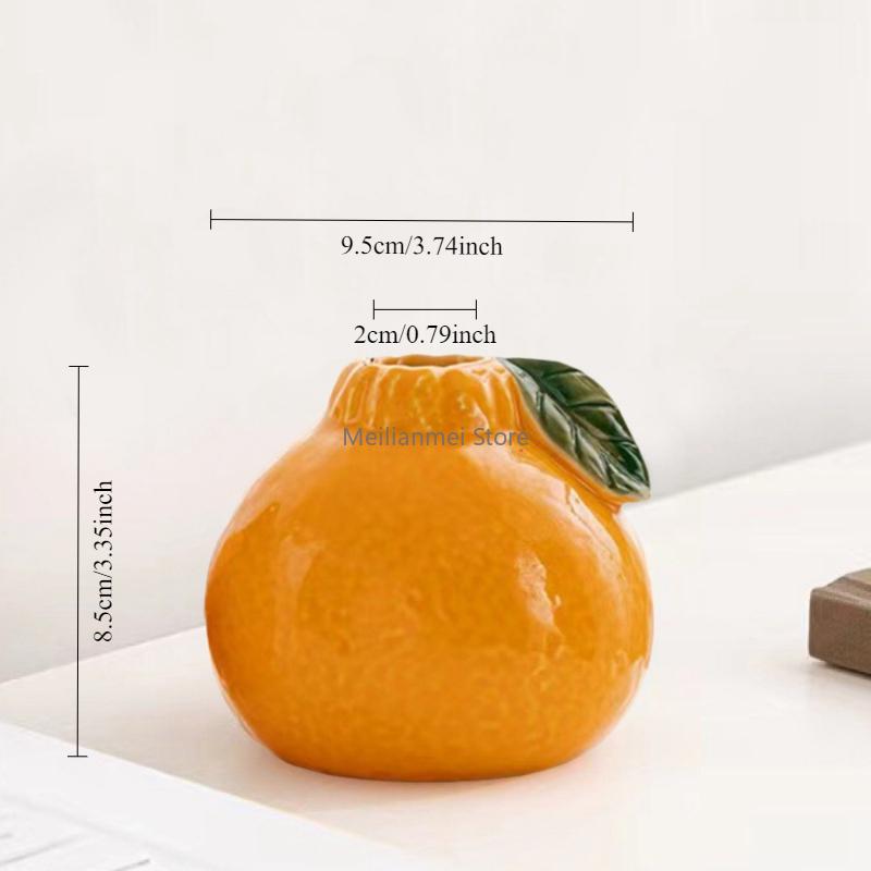 

Orange Ceramic Small Vase Decoration Living Room Flower Arrangement Hydroponic Plants Fresh Flowers Vase Desktop Decoration