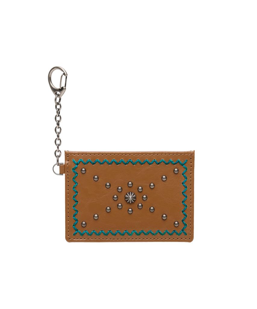 Lemasque Mono Western Slim Keyring Card Wallet Camel
