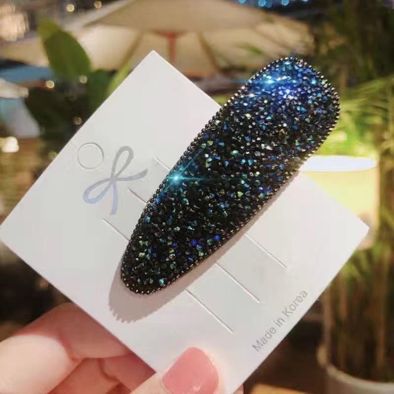 Korean Full Crystal Hairpin Side Hair Ornaments Women's New BB Clips Luxury Fashion Accessories