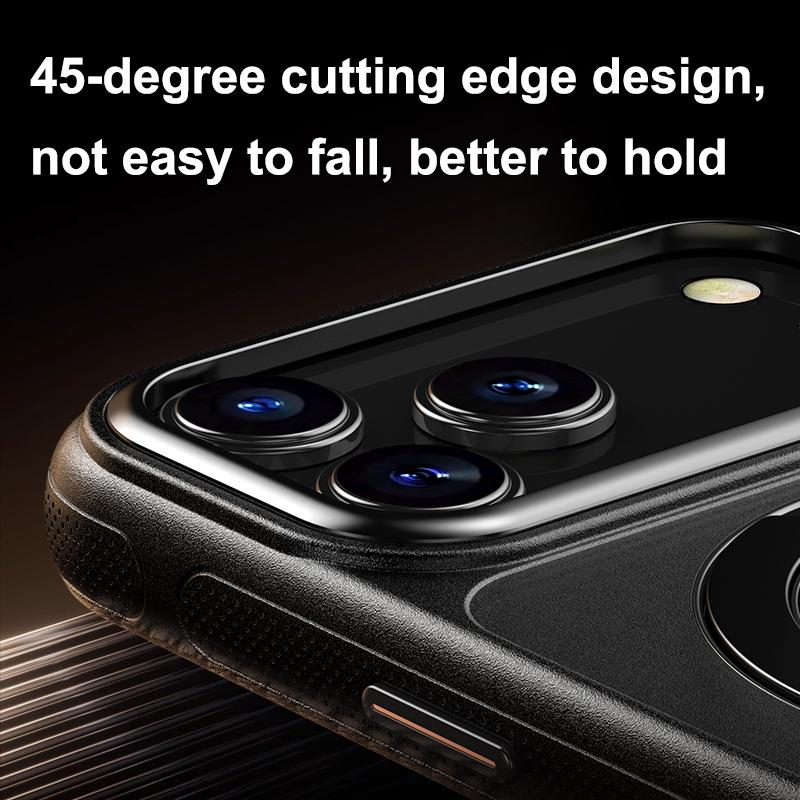 KEYSION 360° Rotating Magnetic Ring Stand Case for MagSafe for iPhone 17 Pro Max Matte Transparent Shockproof Phone Back Cover