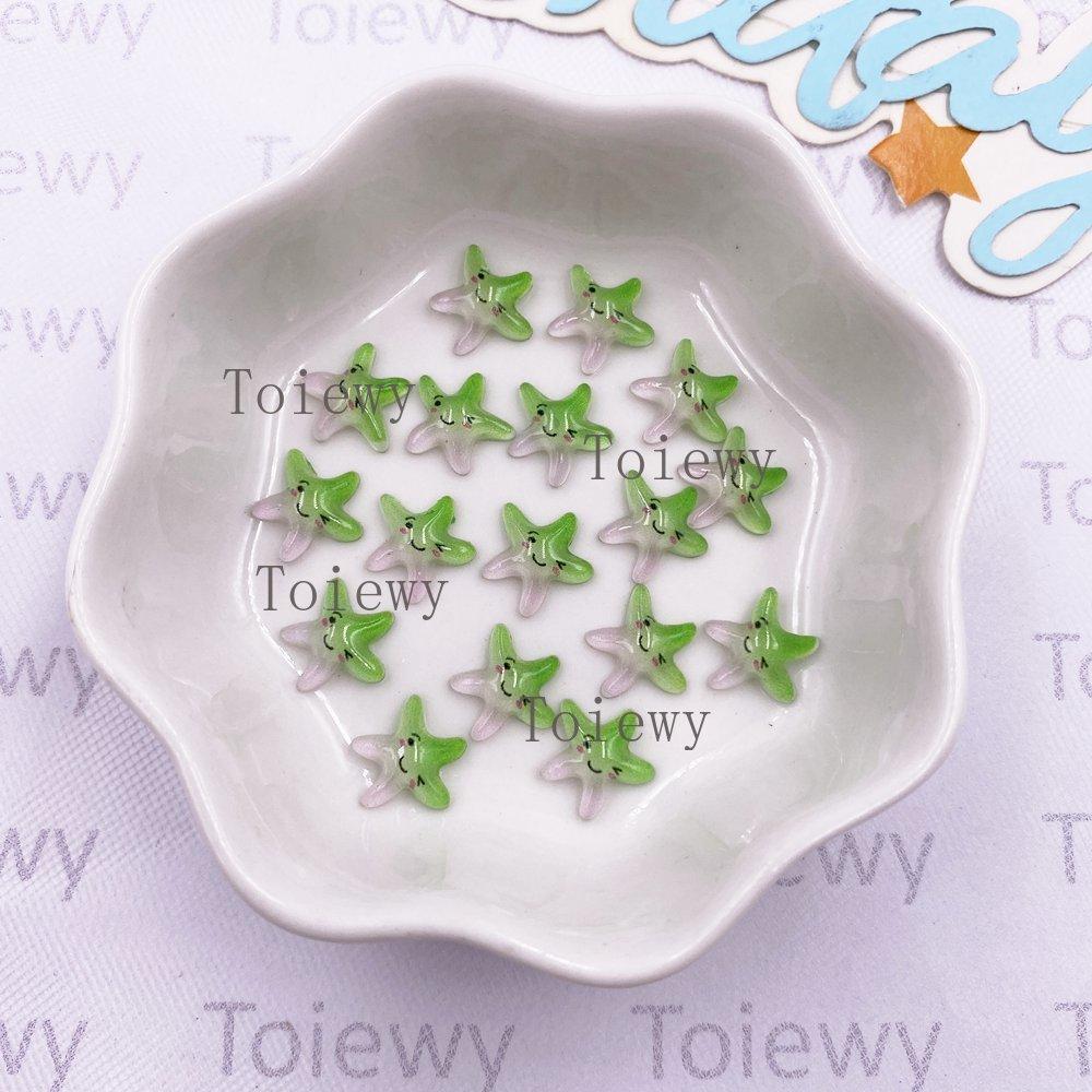 100pcs Resin Mini Colorful Kawaii Starfish Art Nail Flat back Star Rhinestone Accessories Scrapbook DIY Wedding Christmas Crafts