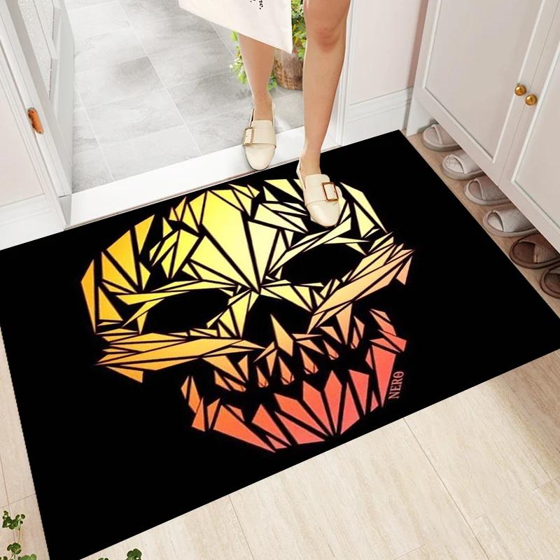 Lebka Halloween Kuchyňská rohožka Protiskluzová rohožka Omyvatelný koberec pro vchod Obývací pokoj Vedle postele Dlouhý halloweenský koberec Domácí dekorace