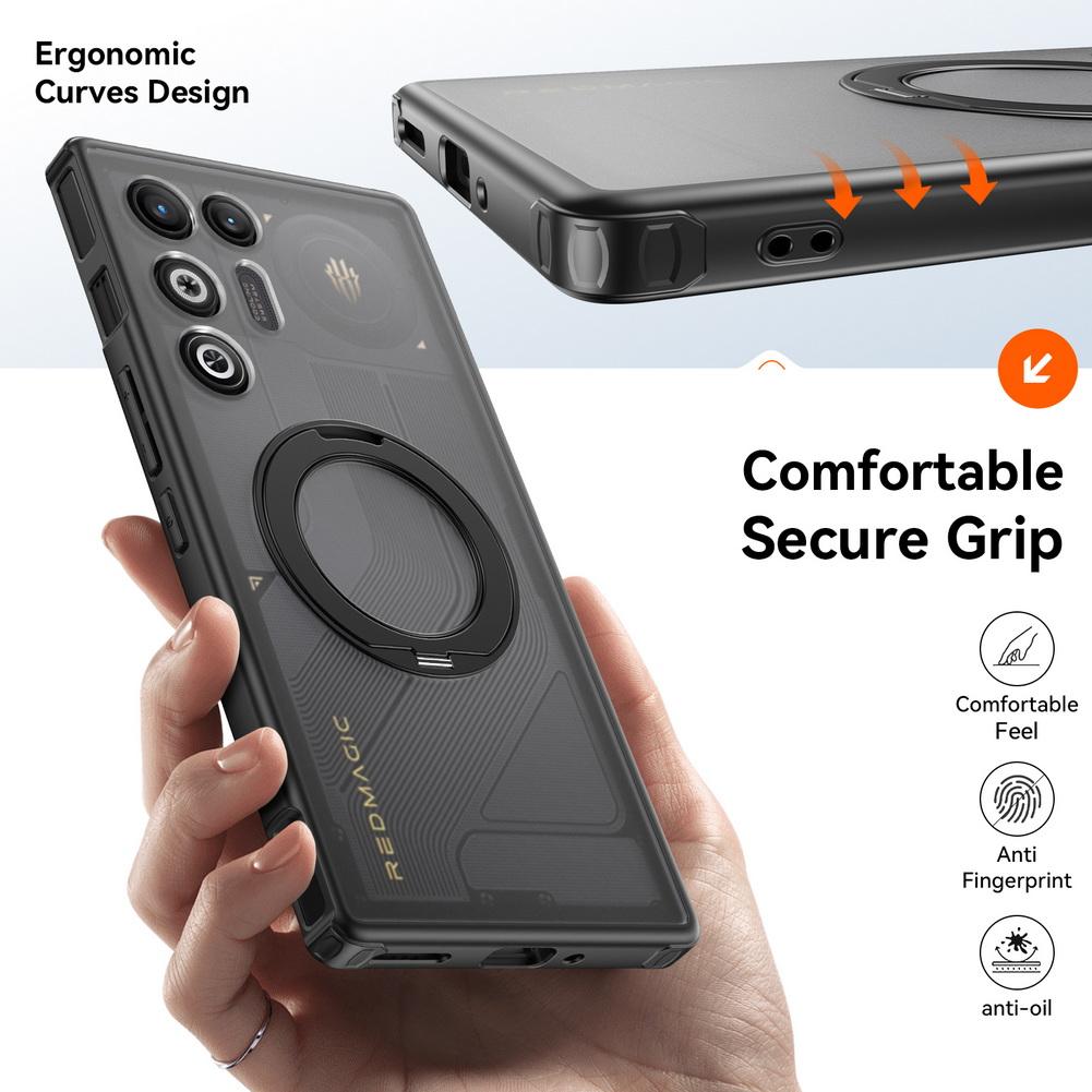 360° Rotatable Ring Holder Stand Case For ZTE Nubia RedMagic 11 Air RedMagic11 Pro Matte Anti-Yellowing Anti-Fingerprint Cover