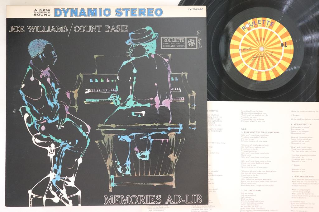 LP Record JOE WILLIAMS COUNT BASIE  Memories Adlib YY7015ROPROMO ROULETTE 1973 Japan Jazz Used