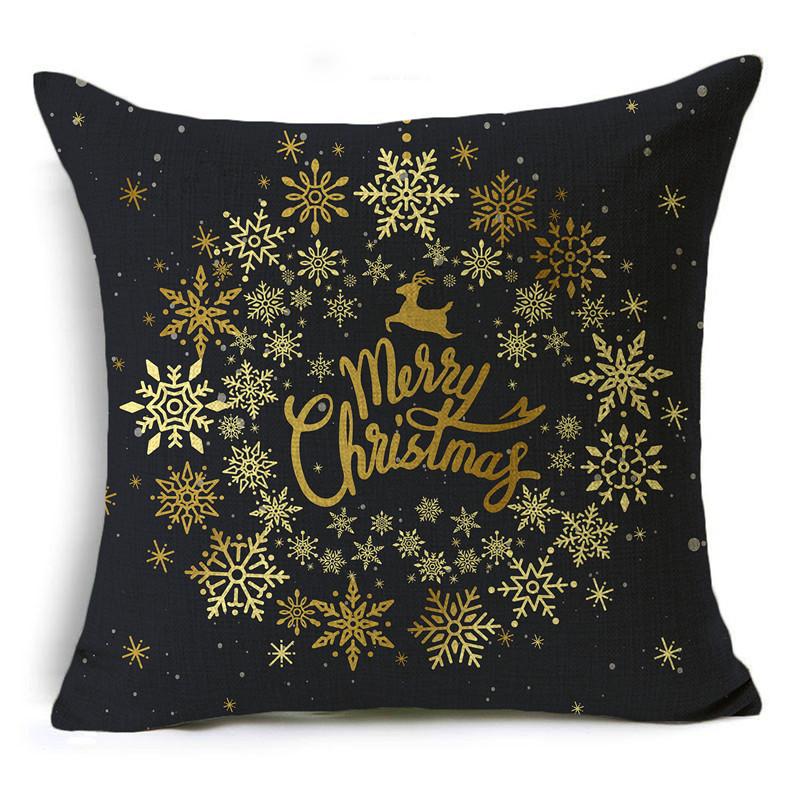 Creative Black and White Christmas Theme Pillowcase Holiday Gift Sofa Decorative Cushion Cover 40*40cm/45*45cm/50*50cm