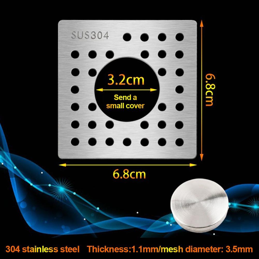 Stainless Steel Floor Drains Cover Dense Holes Anti-blocking Shower Hair Catcher Round Square Drain Hair Filter Shower Drain