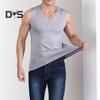 Men Summer Fitness Vest Solid Color Seamless Plus Size V Neck Sleeveless Stretchy Soft Breathable Quick-drying Pullover Casual Men Gym Sport Tank Top