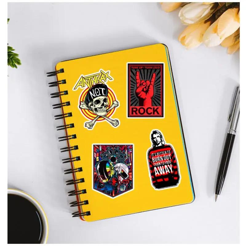 Non-Toxic Rock Band Music Stickers Aesthetic For Ipad Phone Guitar Motorcycle Skateboard Luggage Cup - Fashion Art Decal Collection