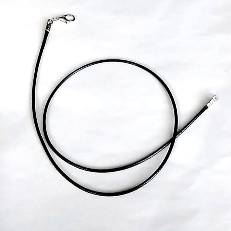 DIY Jewelry Accessories: Black Waxed Leather Necklace Cord with Lobster Clasp