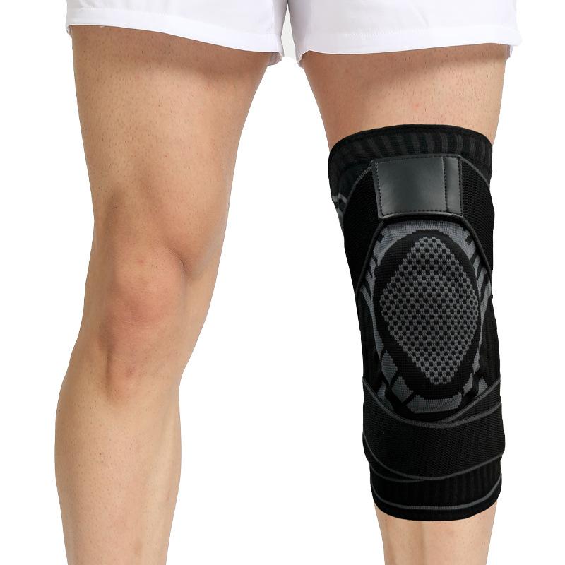 

Professional Sports Knee Pads Full Leg Basketball Silicone Protection Meniscus Straps Pressurized Leg Pads for Knee Support L size, one pack чорний