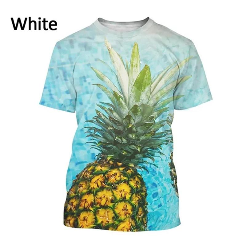 Summer New Pineapple Pattern 3D Printing Short-sleeved Breathable T Shirt Men's Women's Tropical Fruit Graphic Streetwear Tops
