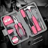 13/24Pcs Diy Tool Kit For Women Mini Home Toolbox Set With Hammer Pliers Wrench Screwdriver Basic Starter Tools