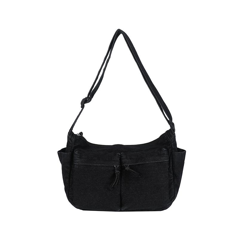 

Women s Multi-Pocket Denim Bag Shoulder Bag Crossbody Bag чёрный