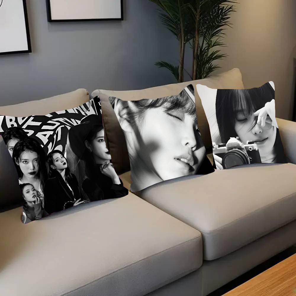 Federa Cuscino Kpop Girl IU Quadrato Camera da Letto Divano Cuscino Comfort per il Tempo Libero Decorazione Casa