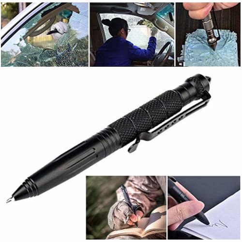 Tactical Pen, Self-Defense Multi-Function Safety Tungsten Pen, Glass Breaker, Emergency Defense Pen (Black)