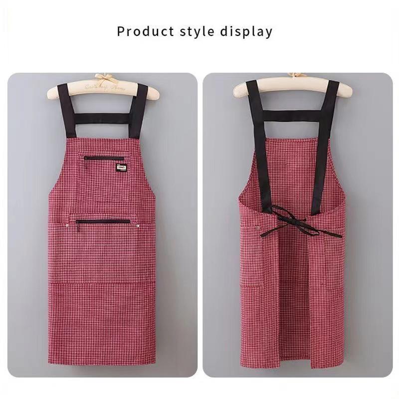 Kitchen Apron Fashionable Linen Striped Aprons For Restaurant Work Chef Waiter Adjustable Size Household Kitchen Cleaning Apron