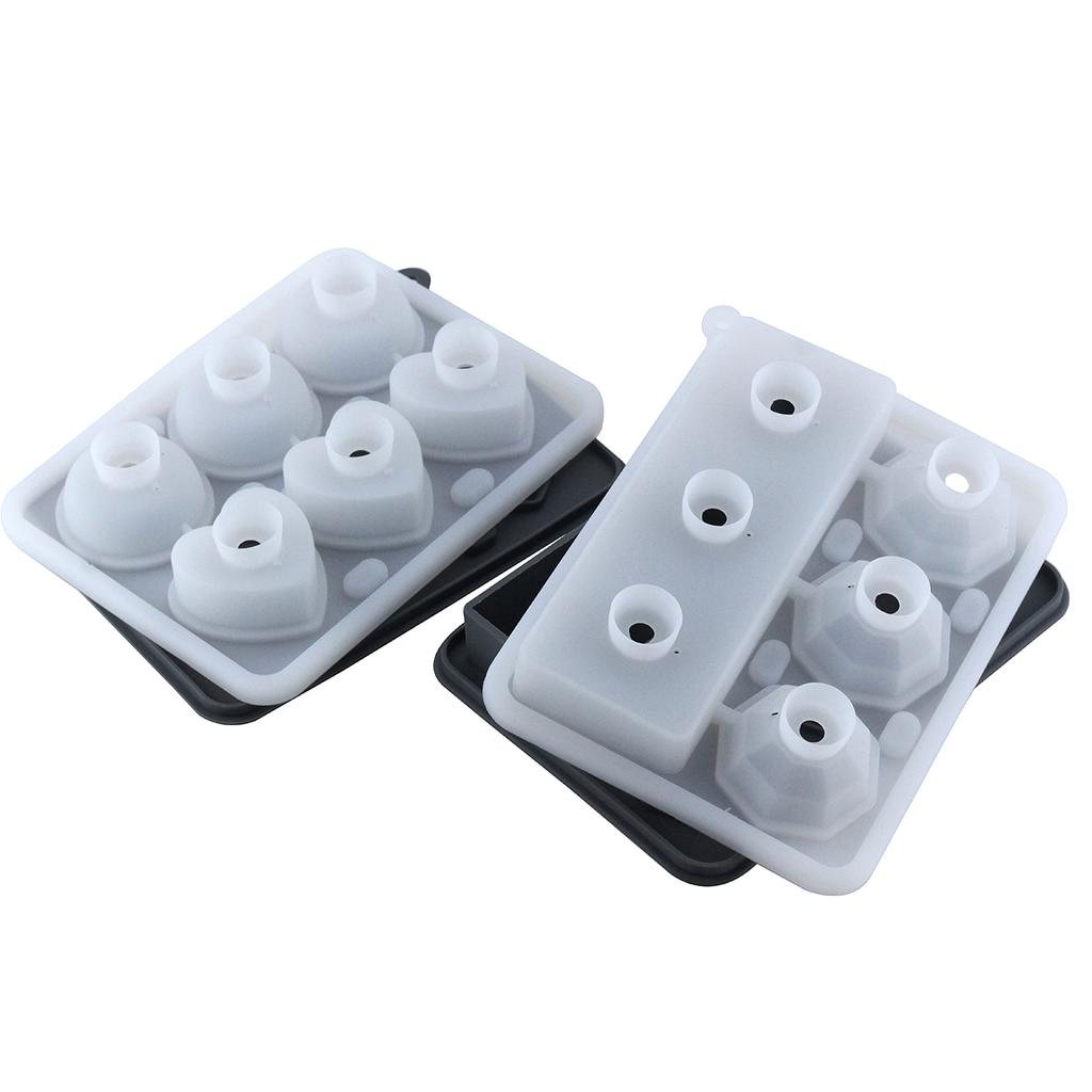 Silicone Mold Ice Cube Tray With Covers Ice Cube Molds Rose heart,Diamond Ice Cube Maker Mold For Cocktails Drinks Whiskey