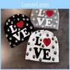 Pattern Letter Love Beanie Knitted Hat For Warm Winter Cap Breathable Fashion